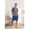 Ekouaer Mens Pajamas Set Bamboo Viscose Short Sleeve Pjs Sets Soft Sleepwear Lightweight Loungewear with Pockets S-3XL(Blue Grey)