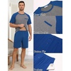 Ekouaer Mens Pajamas Set Bamboo Viscose Short Sleeve Pjs Sets Soft Sleepwear Lightweight Loungewear with Pockets S-3XL(Blue Grey)