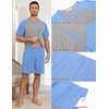 Ekouaer Mens Pajamas Set Bamboo Viscose Short Sleeve Pjs Sets Soft Sleepwear Lightweight Loungewear with Pockets S-3XL(Light Blue Grey)
