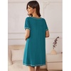Ekouaer Nightgowns for Women 2 Pack Night Gowns Short Sleeve Sleepshirts Pullover Nightshirts Soft Sleepwear(Black/Blue Green)