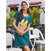 Ekouaer Nightgowns for Women 2 Pack Night Gowns Short Sleeve Sleepshirts Pullover Nightshirts Soft Sleepwear(Black/Blue Green)