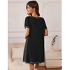 Ekouaer Nightgowns for Women 2 Pack Night Gowns Short Sleeve Sleepshirts Pullover Nightshirts Soft Sleepwear(Black/Dark Grey)