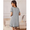 Ekouaer Nightgowns for Women 2 Pack Night Gowns Short Sleeve Sleepshirts Pullover Nightshirts Soft Sleepwear(Black/Light Grey)