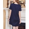 Ekouaer Nightgowns for Women 3 Pack Sleep Shirts Button Down Pajama Dress Short Sleeve Nightshirt Sleepwear Nightdress(Black/Navy Blue/Grey)