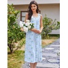 Ekouaer Nightgowns for Women Cotton Long Night Gown Sleeveless Sleep Dress Victorian Nightdress Ladies Sleepwear(Blue Florals)