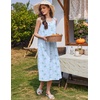 Ekouaer Nightgowns for Women Cotton Long Night Gown Sleeveless Sleep Dress Victorian Nightdress Ladies Sleepwear(Blue Florals)