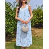 Ekouaer Nightgowns for Women Cotton Long Night Gown Sleeveless Sleep Dress Victorian Nightdress Ladies Sleepwear(Blue Florals)