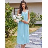 Ekouaer Nightgowns for Women Cotton Long Night Gown Sleeveless Sleep Dress Victorian Nightdress Ladies Sleepwear(Cyan)