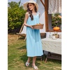 Ekouaer Nightgowns for Women Cotton Long Night Gown Sleeveless Sleep Dress Victorian Nightdress Ladies Sleepwear(Cyan)