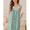 Ekouaer Nightgowns for Women Cotton Long Night Gown Sleeveless Sleep Dress Victorian Nightdress Ladies Sleepwear(Green White Florals)