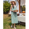 Ekouaer Nightgowns for Women Cotton Long Night Gown Sleeveless Sleep Dress Victorian Nightdress Ladies Sleepwear(Green White Florals)