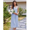 Ekouaer Nightgowns for Women Cotton Long Night Gown Sleeveless Sleep Dress Victorian Nightdress Ladies Sleepwear(Light Blue)