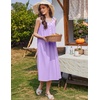 Ekouaer Nightgowns for Women Cotton Long Night Gown Sleeveless Sleep Dress Victorian Nightdress Ladies Sleepwear(Light Purple)