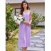 Ekouaer Nightgowns for Women Cotton Long Night Gown Sleeveless Sleep Dress Victorian Nightdress Ladies Sleepwear(Light Purple)
