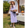 Ekouaer Nightgowns for Women Cotton Long Night Gown Sleeveless Sleep Dress Victorian Nightdress Ladies Sleepwear(Purple Abstract Dots)