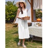 Ekouaer Nightgowns for Women Cotton Long Night Gown Sleeveless Sleep Dress Victorian Nightdress Ladies Sleepwear(White)