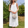 Ekouaer Nightgowns for Women Cotton Long Night Gown Sleeveless Sleep Dress Victorian Nightdress Ladies Sleepwear(White Purple Florals)