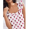 Ekouaer Pajama for Women Set 2 Piece Ruffle Pjs Soft Tank Top and Shorts Sleepwear Set Bridal Pajama Set for Women(Pink Hearts)