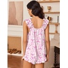 Ekouaer Pajama for Women Set 2 Piece Ruffle Pjs Soft Tank Top and Shorts Sleepwear Set Bridal Pajama Set for Women(Pink Stripe Bow)