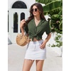 Ekouaer Pajamas for Women Set Button Up Sleepwear 2 Piece Pjs Lounge Set Short Sleeve Nightwear(Army Green)