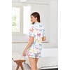 Ekouaer Pajamas for Women Set Button Up Sleepwear 2 Piece Pjs Lounge Set Short Sleeve Nightwear(Colorful Bow)