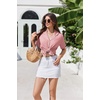 Ekouaer Pajamas for Women Set Button Up Sleepwear 2 Piece Pjs Lounge Set Short Sleeve Nightwear(Light Pink)