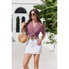Ekouaer Pajamas for Women Set Button Up Sleepwear 2 Piece Pjs Lounge Set Short Sleeve Nightwear(Mauve)