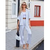 Ekouaer Silk Satin Pajamas Set Women Short Sleeve Pj Sets Button Down Sleepwear 2 Piece Soft Loungewear S-XXL(Blue Stripes)