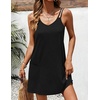 Ekouaer Swimsuit Coverup for Women Sleeveless V Neck Bathing Suit Cover Up Summer Swimwear Beach Cover Ups with Pockets(Black)