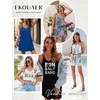 Ekouaer Swimsuit Coverup for Women Sleeveless V Neck Bathing Suit Cover Up Summer Swimwear Beach Cover Ups with Pockets(Black)