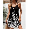 Ekouaer Swimsuit Coverup for Women Sleeveless V Neck Bathing Suit Cover Up Summer Swimwear Beach Cover Ups with Pockets(Floral Black)