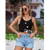 Ekouaer Swimsuit Coverup for Women Sleeveless V Neck Bathing Suit Cover Up Summer Swimwear Beach Cover Ups with Pockets(Floral Black)