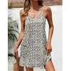 Ekouaer Swimsuit Coverup for Women Sleeveless V Neck Bathing Suit Cover Up Summer Swimwear Beach Cover Ups with Pockets(Floral Blue Yellow)