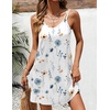 Ekouaer Swimsuit Coverup for Women Sleeveless V Neck Bathing Suit Cover Up Summer Swimwear Beach Cover Ups with Pockets(Floral White)