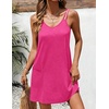 Ekouaer Swimsuit Coverup for Women Sleeveless V Neck Bathing Suit Cover Up Summer Swimwear Beach Cover Ups with Pockets(Hot Pink)