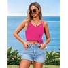 Ekouaer Swimsuit Coverup for Women Sleeveless V Neck Bathing Suit Cover Up Summer Swimwear Beach Cover Ups with Pockets(Hot Pink)