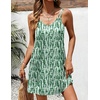 Ekouaer Swimsuit Coverup for Women Sleeveless V Neck Bathing Suit Cover Up Summer Swimwear Beach Cover Ups with Pockets(Stripe Green)