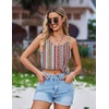 Ekouaer Swimsuit Coverup for Women Sleeveless V Neck Bathing Suit Cover Up Summer Swimwear Beach Cover Ups with Pockets(Stripe Multicolor)