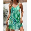 Ekouaer Swimsuit Coverup for Women Sleeveless V Neck Bathing Suit Cover Up Summer Swimwear Beach Cover Ups with Pockets(Turtles Green)