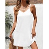 Ekouaer Swimsuit Coverup for Women Sleeveless V Neck Bathing Suit Cover Up Summer Swimwear Beach Cover Ups with Pockets(White)