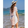 Ekouaer Women’s Bikini Shirt Cover Up Short Sleeve Cute Bikini Print Cover-Up Baggy T Shirt Dress Fun Wear(American Flag)