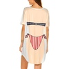 Ekouaer Women’s Bikini Shirt Cover Up Short Sleeve Cute Bikini Print Cover-Up Baggy T Shirt Dress Fun Wear(American Flag-b)