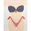 Ekouaer Women’s Bikini Shirt Cover Up Short Sleeve Cute Bikini Print Cover-Up Baggy T Shirt Dress Fun Wear(American Flag-b)