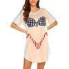 Ekouaer Women’s Bikini Shirt Cover Up Short Sleeve Cute Bikini Print Cover-Up Baggy T Shirt Dress Fun Wear(American Flag-b)