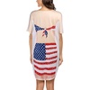 Ekouaer Women’s Bikini Shirt Cover Up Short Sleeve Cute Bikini Print Cover-Up Baggy T Shirt Dress Fun Wear(American Flag-c)