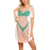 Ekouaer Women’s Bikini Shirt Cover Up Short Sleeve Cute Bikini Print Cover-Up Baggy T Shirt Dress Fun Wear(A-mermaid)