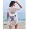 Ekouaer Women’s Bikini Shirt Cover Up Short Sleeve Cute Bikini Print Cover-Up Baggy T Shirt Dress Fun Wear(B Zebra Pattern)