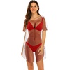 Ekouaer Women’s Bikini Shirt Cover Up Short Sleeve Cute Bikini Print Cover-Up Baggy T Shirt Dress Fun Wear(Bikini Red)