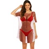 Ekouaer Women’s Bikini Shirt Cover Up Short Sleeve Cute Bikini Print Cover-Up Baggy T Shirt Dress Fun Wear(Bikini Red)