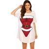 Ekouaer Women’s Bikini Shirt Cover Up Short Sleeve Cute Bikini Print Cover-Up Baggy T Shirt Dress Fun Wear(Christmas 2)